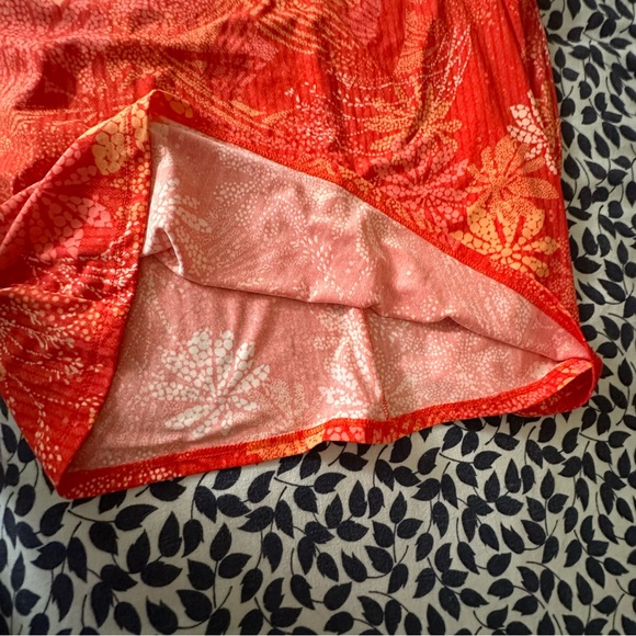 Columbia Orange Floral Omni Shade Peak To Point Knit Stretchy Dress NWOT S/P - Picture 7 of 16